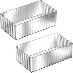 Kuber Industries Rectangular Cutlery/Cosmatic/Desk Organizer|Basket For Storage, Books, Toys-Pack of 2 (Transparent)-16