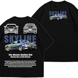 Nissan Skyline R34 Oversized T Shirt for Men and Women Premium Heavy Gauge Cotton Drop Shoulder Baggy Streetwear T-Shirt-image-80