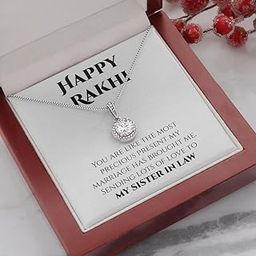 Unique Rakhi Gift for Sister in Law - Pure Silver Pendant and Message Card Gift Box With Certificate of Authenticity and 925 Stamp-image-4