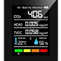 CO2 Detector Air Quality Monitor Portable Battery Operated 1 Second Update for Detect Carbon Dioxide Hcho Tvoc Temp Humi-45