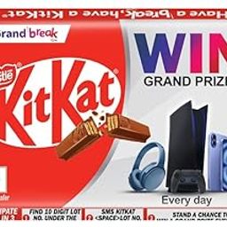 KIT KAT Grand Break, 4 Fingers, Chocolate Coated Wafer Bar, 38.5g, Pack-6
