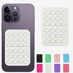 Suction Phone Case Mount, Sillicon Adhesive Phone Accessory for iPhone and Android, Hands-Free Fidget Toy Mirror Shower Phone Holder, Tiktok Videos and Selfies (White)-image-80