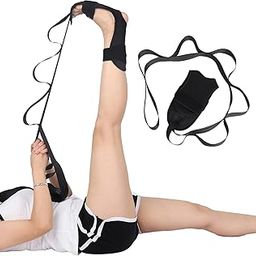 Eksha Stretching Strap for Yoga | Fitness – Ankle Ligament Stretcher Belt with Loops Soft Leg Stretcher Ideal for Plantar Fasciitis Flexibility – Includes Mesh Bag for Storage-15