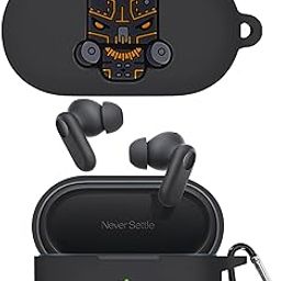 Latali New Silicone Case Compatible with Oneplus Nord Buds 2r Protective Soft Silicone 360° Full Protection Dust-Proof Shockproof Case Cover with Hook (Cover Only) (Black-Panther)-11