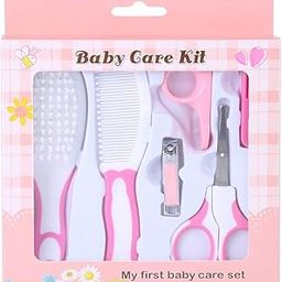 Baby Healthcare and Grooming Kit, 6Pcs Portable Nursery Care Kit Contain Safety Nail Clipper Scissor Ear Pick for Newborn Infant Toddlers Baby Boys Girls Kids-image-14