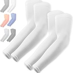 UV Sun Protection Arm Sleeves - UPF 50 Cooling Compression Sleeves for Men & Women - Arm Cover/Protector for Basketball, Voleyball, Golf, Baseball, Football, Running, Cycling & Other Outdoor Sports-image-5