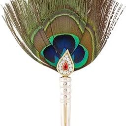 Osasbazaar Pure Silver Mor Pankh Peacock Feather for Puja, Temple at Home- 97%-99% Pure BIS Hallmarked, Silver Color, Pack of 1-image-46