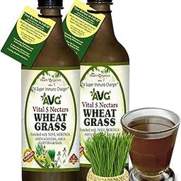 AVG Health Organics Wheatgrass Vital 5 Nectars Juice with Ashwagandha - Herbal Supplement to Boost Immunity, Purifies Blood, 500ml, Super Saver Pack of 2-3