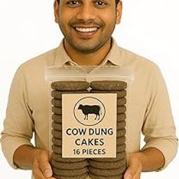 100% Organic Sun-Dried 16 PCS Cow Dung Cakes for Havan Puja, Traditional Cooking Fuel, Natural Fertiliser, Multi-Purpose Use-image-13