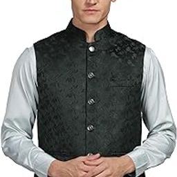 Mens Stylish Polyster Floral Digital Printed Nehru Jacket | Two Pockets | Mandarin Collar | Lightweight | Comfortable Mens Nehru Jacket-picture-14