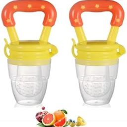 YOS TRENDZ Silicone Fruit Feeder for Babies- Safe Fresh Food Nibbler & Teether for 6+ Months 2Pc (Yellow)-image-62