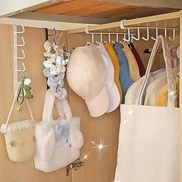 VKPSN Hangers for Clothes, Wooden Belt Hanger for Tie 6 Hooks Adjustable Closet Hangers Lingerie Belt Scarf Tie Storage Racks Foldable Hooks Wood Hanger Wardrobe Organizers for Men Women (Pack of 2)-image-12