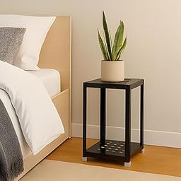Decoration Crown This Sturdy Iron Frame Welded Flat end Table is Ideal for use as a Plant Stand or Bedside Table with a Shelf for Storage, as Well as a Slim nightstand.-image-64