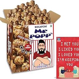 BOGATCHI Mr.POPP's Dark Chocolate Popcorn, 100% Crunchy Mushroom Popped Kernels, Handcrafted Gourmet Popcorn, Best Anniversary Gift for Parents, 375g + Free Happy Anniversary Greeting Card-image-91