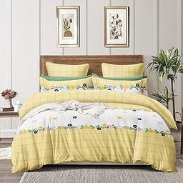 Furnistitchs Glace Cotton Double Size Duvet Cover Quilt Cover Razai Cover 90x100 inches (Yellow)-image-60