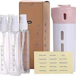 TheUrbanShop 4 in 1 Travel Dispenser Bottle Set Travel Refillable Cosmetic Containers Set Plastic Leak Proof Travel Size Toiletries Liquid Lotion Container (Multi Color)-51
