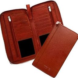 Genuine Leather RFID Protected Light Brown Document,Passport,Credit Debit ATM Card Holder,Cheque Book,Passbook Holder for Men and Women(1861SKBL)-image-77