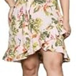 Curve Dresses for Women Peach Floral Printed Skater Dress-image-17