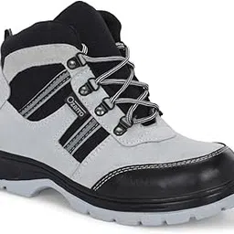 Ozarro Men Grey Genuine Suede Leather Steel Toe Safety Shoe M4412,08-picture-32