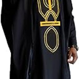 African Dresses for Man Fashion Boy Rhinestone-Studded Agbada-image-52