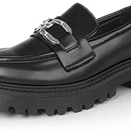 Women's Loafers Fashion Comfortable Platform Chunky Slip On Casual Shoes Round Toe Padded Business Dress Shoe-image-54