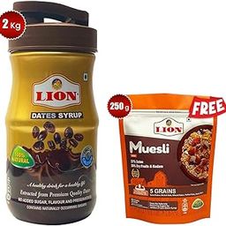 Lion Dates Syrup Buy 2 Kg Get 250gm muesli free - No Added Sugar and Preservatives - Lion Dates Syrup for Milk - - For kids and Baby-9