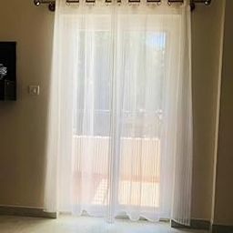 Curtain King Polyester Fully Transparent Net Sheer Curtain (Pack of 1) (Door, 7 Feet, White) - Grommet-image-97