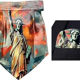 Liberty of Statue Printed Cravat with Matching Pocket Square for Men - Scarf Neckwear Cravat for Men with Matching Pocket Square-picture-20