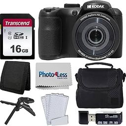 Kodak PIXPRO AZ255 Digital Camera (Black) + Point & Shoot Camera Case + Transcend 16GB Memory Card + USB Card Reader + Table Tripod + Accessories-18