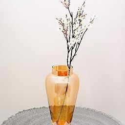HOMESAKE Pitcher Flower Vase for Flower Plants Glass Vase Pot for Living Room Home Decor Dining Table Decoration Water Plants Bedroom Hall Aesthetic House Warming Gift, Classic Urn, (Amber Gold)-image-26