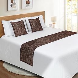 Plain Velvet Bed Runner, Durable Decorative Bed Scarf for Home and Hotel Brown-image-99