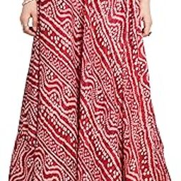 Women's Handmade Bandhani Silk Skirt – Long Boho Maxi Skirt, 40 Inch Length, Traditional Indian Design |-image-44