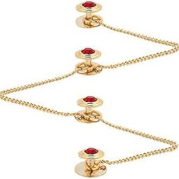 Brass Kurta Buttons with Diamond Crystal and Chain TNSPKURTA2003-20