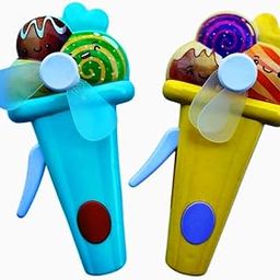 MSGH Manual Hand PressFan for Kids, Small PocketFan for Outdoor,Safe Mini ManualFan, Portable SummerFan Toy For Kids(Pack of 2) (FRUIT ICECREAM PACK OF 2 PCS)-image-53