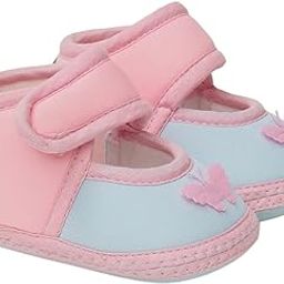 6 To 12 Months Baby Girls Soft Cotton Cute Butterfly Booties (Pink,Blue)-BT4717-image-88