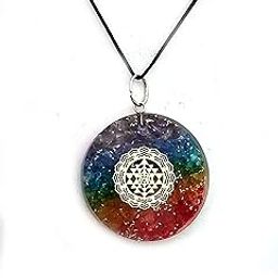Shri yantra Laxmi Yantra CHakra All Crystal Chips Orgone pendant For Men And Women-image-2