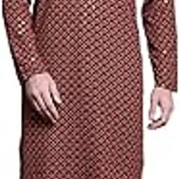 Mens Sequin Embroidered Pure Cotton Kurta with Pyjamas-image-21