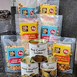 Gud4Gut Millets Delight Combo: Ragi Coconut Laddoos (300 gm)+ Jowar Dryfruits Laddoo (300 gm) + Bajra dates Laddoo (300 gm) + Roasted Ragi Puff packet (40 gm) +Roasted Jowar Puff Packet Masala Flavour (40 gm)-image-18
