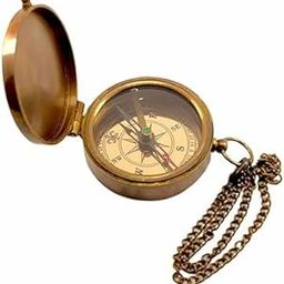 Antique Pocket Compass Chain Compass Compass Brass Nautical with Leather Pouch Classic Pocket Compass Antique Vintage Compass for Hiking,Trekking,Survival,Navigation Gifts-picture-6