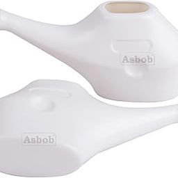 Durable Unbreakable Plastic Jal Neti Pot for Sinus Congestion - White (Pack of 2)-4