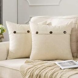 Pares Decor Jute Cushion Covers with Button (Set of 2) (14 x 14, Cream)-image-60