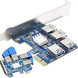 Etzin PCIe Splitter,1x to 4 PCIe Expansion Riser Card X1 External Adapter USB 3.0 Ports Multiplier for GPU Mining Rig ETH Ethereum Bitcoin Crypto Miner (PCIe-1x-to-4)-(EPL-739PC-03)-23