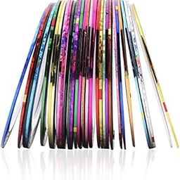 Belicia 10 Colors Mixed Colors Rolls Nail Art Striping Tape Decoration Sticker Nail Line DIY Nail Tip-7