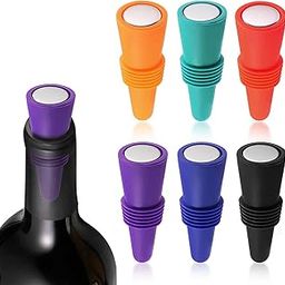 WOODTULA Wine and Beverage Bottle Stoppers - Silicone Plug - Cork to Keep Beverages Fresh - Outlet Cap (6-pcs)-image-7