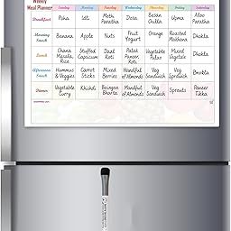 AccuPrints Magnetic Weekly Meal Planner Dry Erase Board with Magnetic Marker, Includes Grocery List, 36 cm x 45.5 cm-22