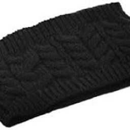 Knitted Headwrap Headband Ear Warmer Hair Muffs Band, Winter Designer Wool Blend Headbands For Unisex - Black-image-40