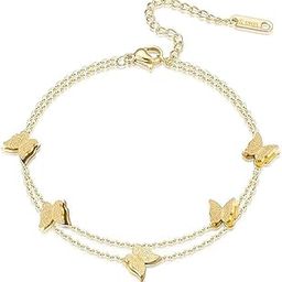 1 Leg Stainless Steel Butterfly Chain Anklet- Anti-Tarnish/Waterproof Fashionable Butterfly Anklets for Girls & Women-21