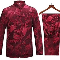 Tang Suit Men Hanfu Chinese Traditional Clothes Kung Fu Shirt Uniform Long Sleeved Coat Tops and Pants-image-18