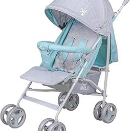 Mylo Vista Ultra-Light Baby Stroller for 0-3 Year | Baby Pram for Toddlers & Kids | 5 Point Safety Harness | Front Wheel Swivel Function| Umbrella fold| Cup Holder | Carrying Belt (Green & Grey)-image-99
