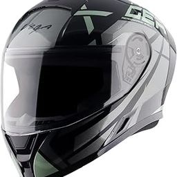 Vega Ranger Revenge ISI Certified Gloss Finish Full Face Helmet for Men with Clear Visor-Black Grey-M-image-76